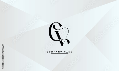 CV, VC, C, V Abstract Letters Logo Monogram