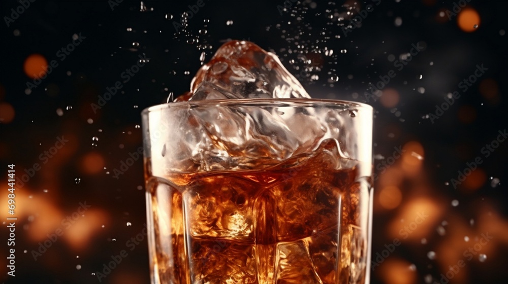 Melting Ice: Focus on the melting ice cubes in the coffee. Melting Ice: Focus on the melting ice cubes in the coffee.