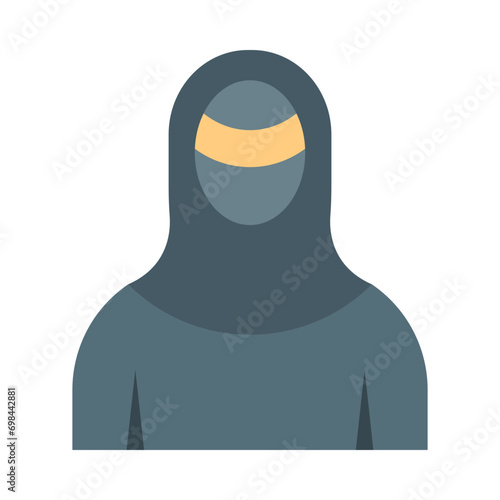 Woman with Niqab Vector Flat Icon Design