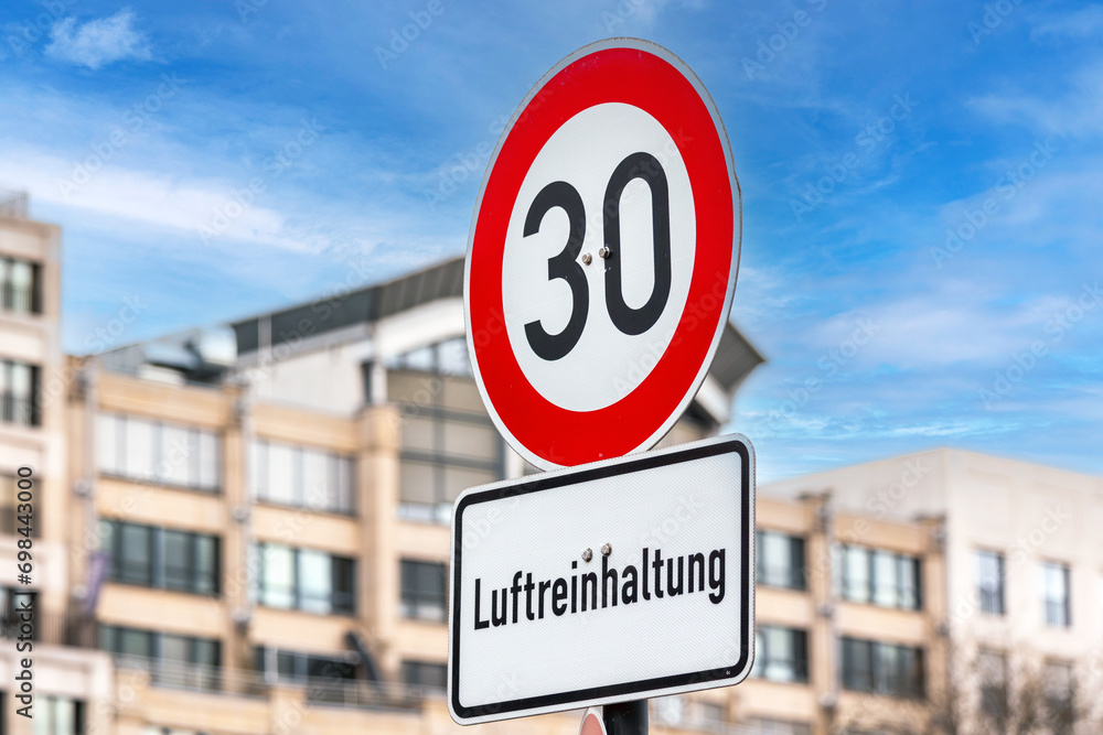 Traffic sign 30 km/h with the inscription Traffic sign 30 km/h with the inscription