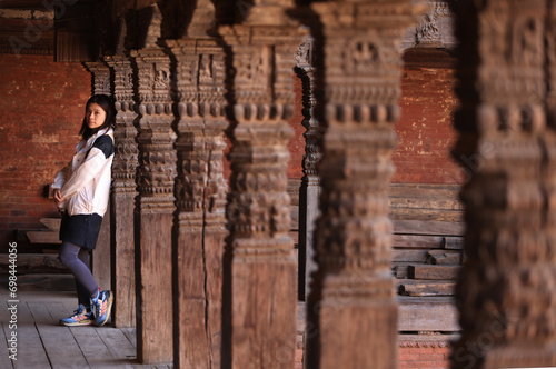 Принти на полотні the newar style of column in bhaktapur durbar square, kathmandu