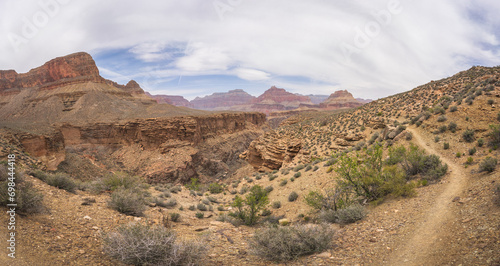 hiking the tonto trail in the grand canyon national park, arizona, usa