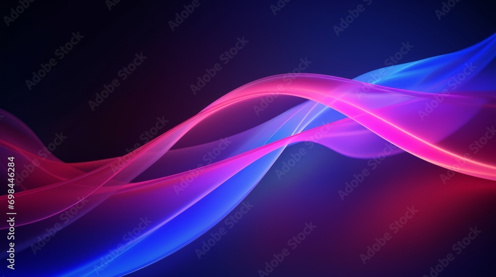 Neon blue and pink color strip wave paper on black. Abstract horizontal background Neon blue and pink color strip wave paper on black. Abstract horizontal background