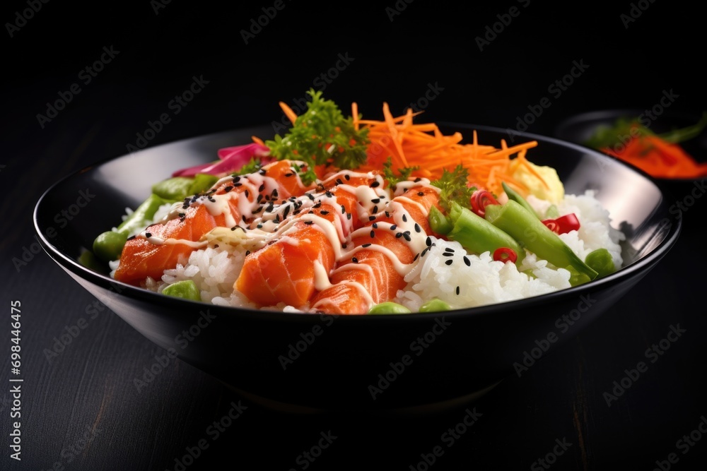 Rice bowl with fresh vegetable, Avocado Rice bowl with fresh vegetable, Avocado