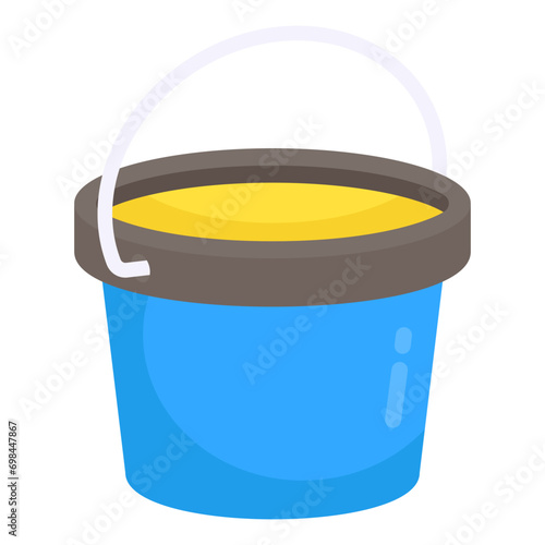 Mud and basket denoting concept of mud pail 
