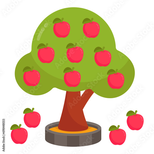 Colored design icon of falling apple 


