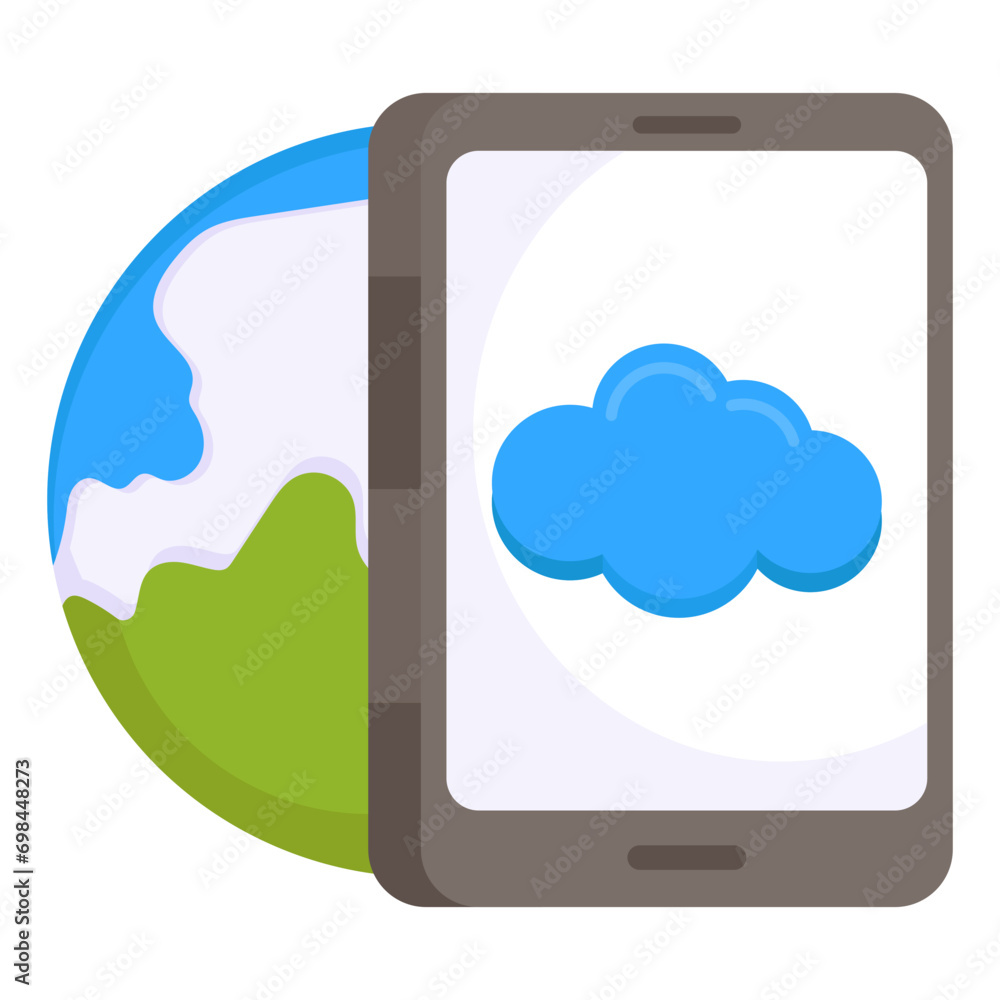 Modern design icon of cloud phone
Modern design icon of cloud phone