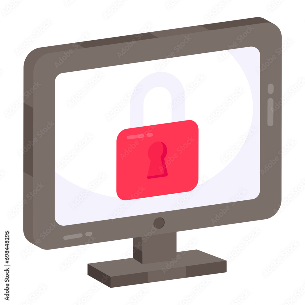 Monitor with padlock showcasing system security icon
Monitor with padlock showcasing system security icon