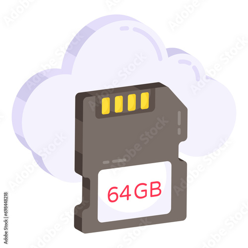 Vector design of cloud Sd card

