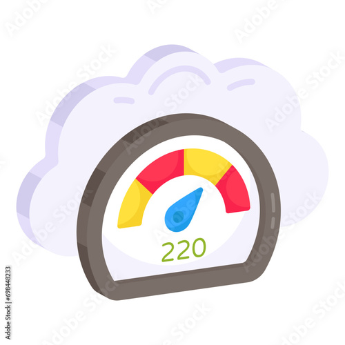 Modern design icon of cloud speed test

