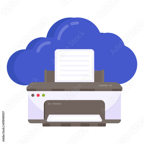 Premium download icon of cloud printer

