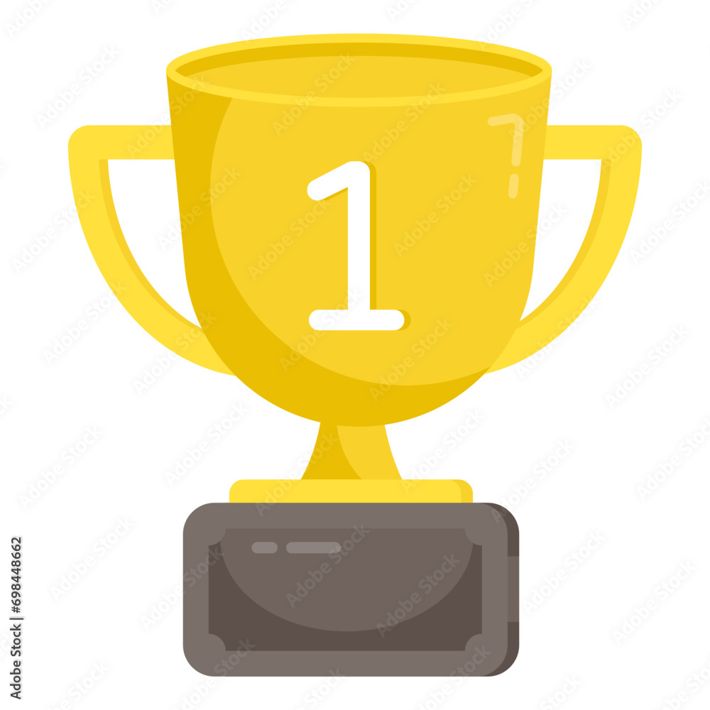 A flat design icon of trophy cup
A flat design icon of trophy cup