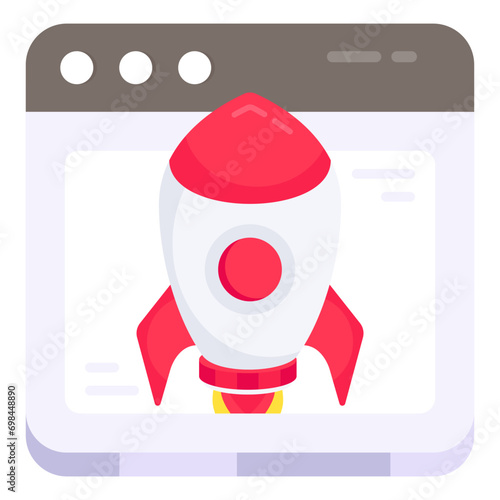 Conceptual flat design icon of web launch 

