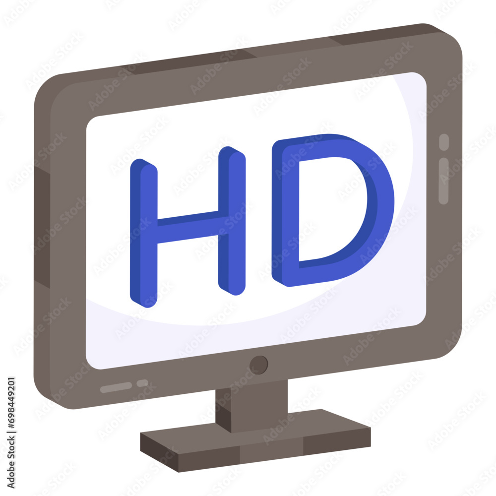 Conceptual flat design icon of hd screen
Conceptual flat design icon of hd screen