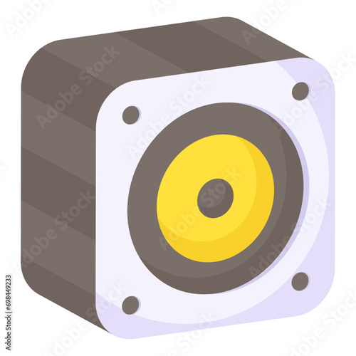 Vector design of woofer, flat icon

