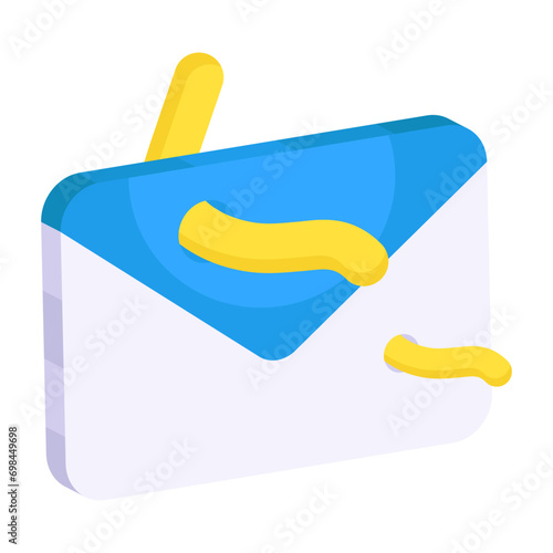 A colored design icon of mail phishing 

