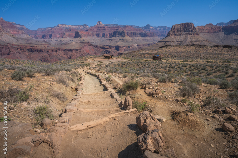 hiking the south kaibab trail in the grand canyon national park, arizona, usa