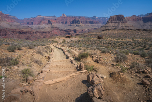 Obraz na płótnie hiking the south kaibab trail in the grand canyon national park, arizona, usa w salonie