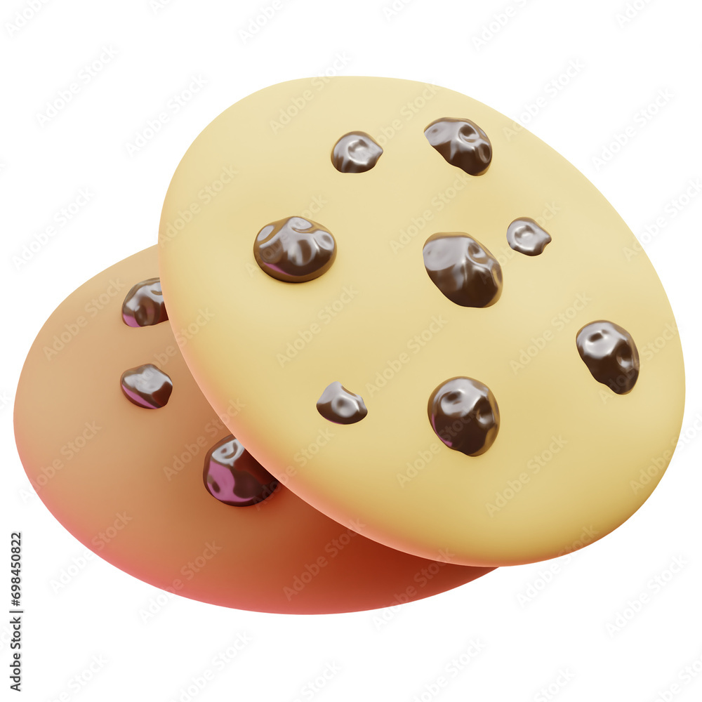 Fototapeta premium Chocochip Cookies 3D Illustration