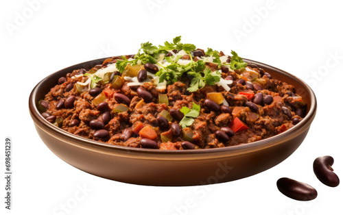 Savory Texan Chili On Isolated Background