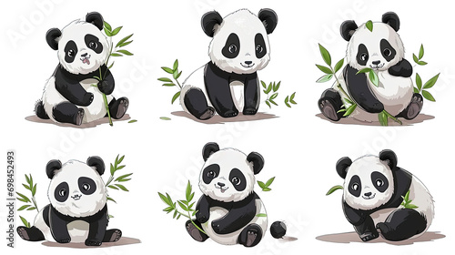 Panda Cute Set Cartoon