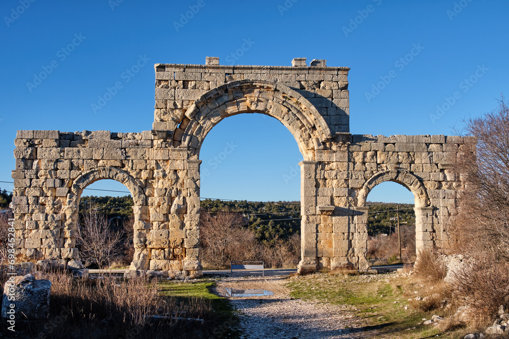 North Gate Remains Of Ancient City Of Diocaesarea (Uzuncaburc), Mersin, Turkey North Gate Remains Of Ancient City Of Diocaesarea (Uzuncaburc), Mersin, Turkey