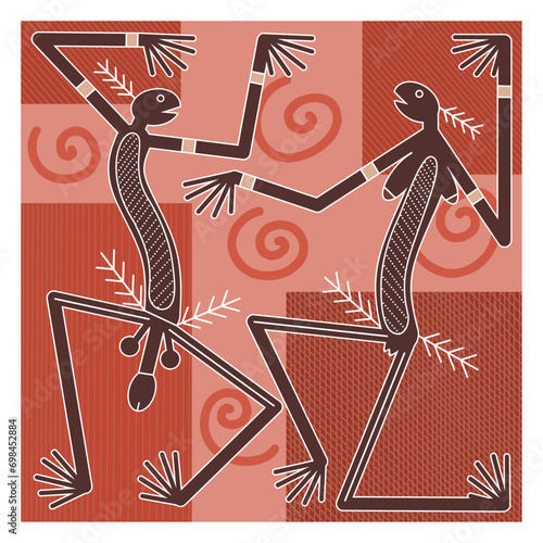 Vector illustration, primitive tribal art, suitable for t-shirt printing.