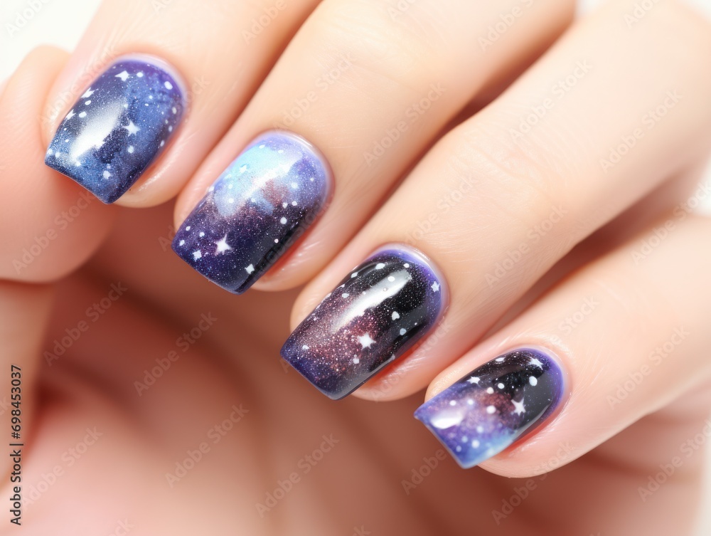 Beautiful manicure. Long almond shaped nails. Nail design. Manicure with gel polish. Close-up of the hands of a young woman with a gentle manicure on her nails. Bright nails with gel polish. Beautiful manicure. Long almond shaped nails. Nail design. Manicure with gel polish. Close-up of the hands of a young woman with a gentle manicure on her nails. Bright nails with gel polish.