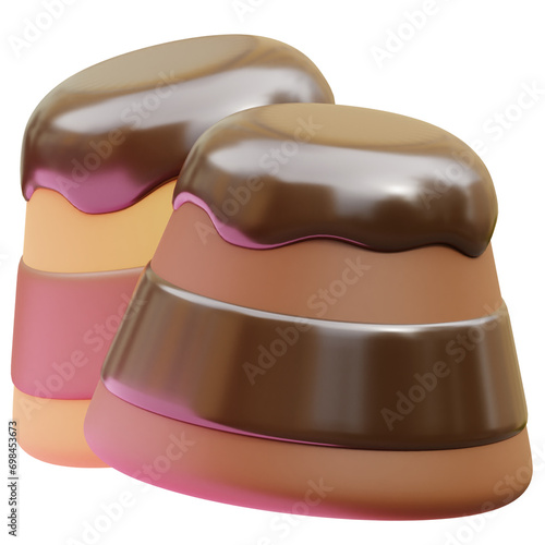 Chocolate Pudding 3D Illustration