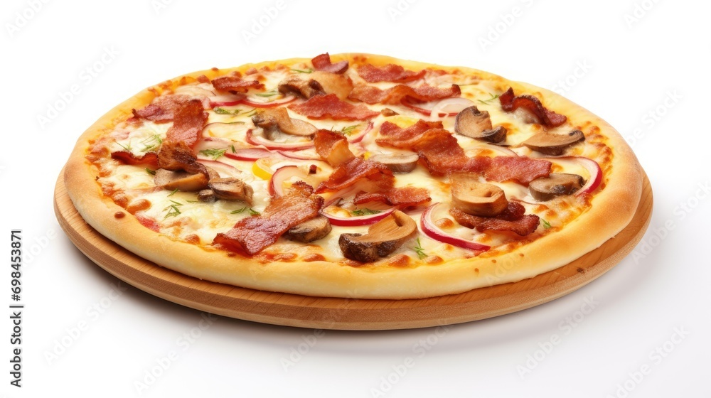pizza on a white background pizza on a white background