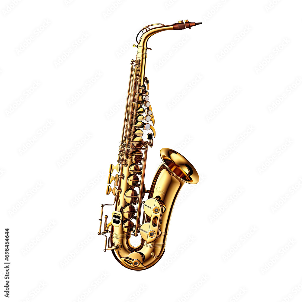 Naklejka premium saxophone isolated on transparent background