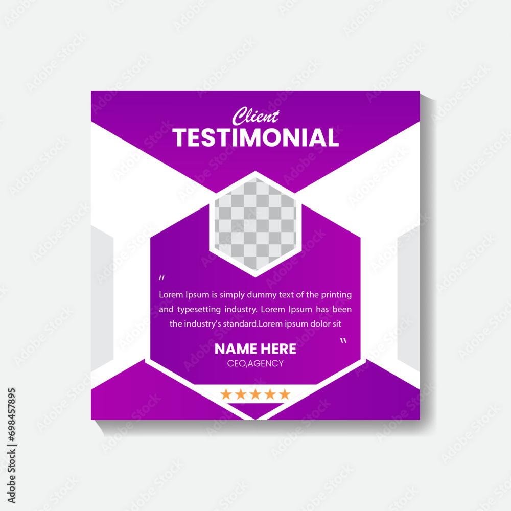 Geometric Designs Clint Testimonials Design for, Story, and Online Internet Ads Marketing in Online Marketing Vector
