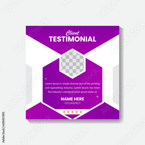 Geometric Designs Clint Testimonials Design for, Story, and Online Internet Ads Marketing in Online Marketing Vector