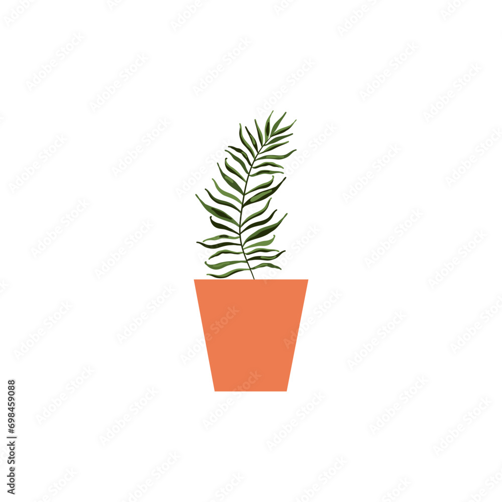 vector plant with brown pot plant vector plant with brown pot plant