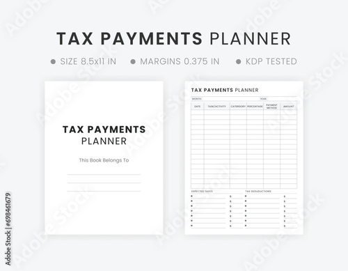 Tax Payments Planner, Tax Payment Plan Worksheet Tracker Printable Template 
