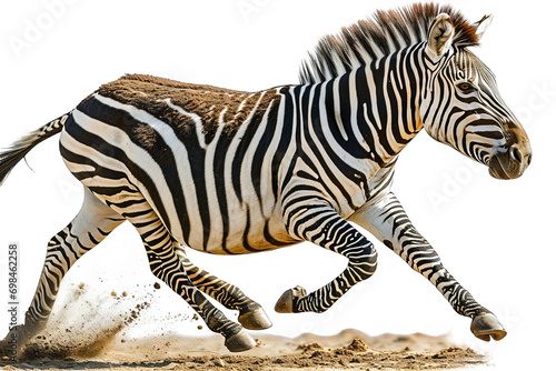 Zebra Running Isolated