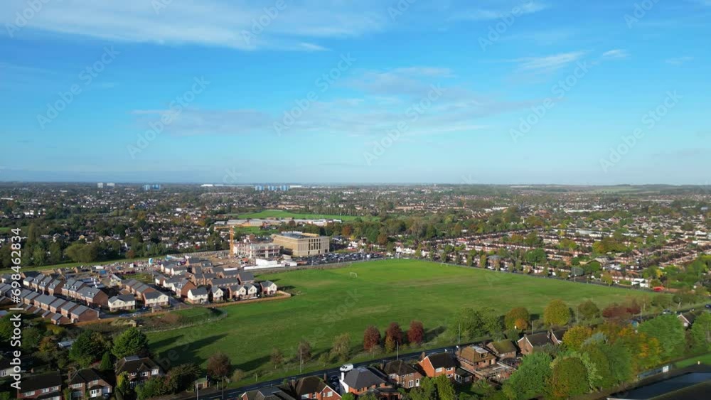 High Angle View of Sixth Form College Area of East Luton City of England United Kingdom. October 30th, 2023 High Angle View of Sixth Form College Area of East Luton City of England United Kingdom. October 30th, 2023