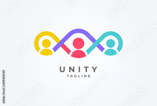 People logo design, Community human Logo template, vector illustration