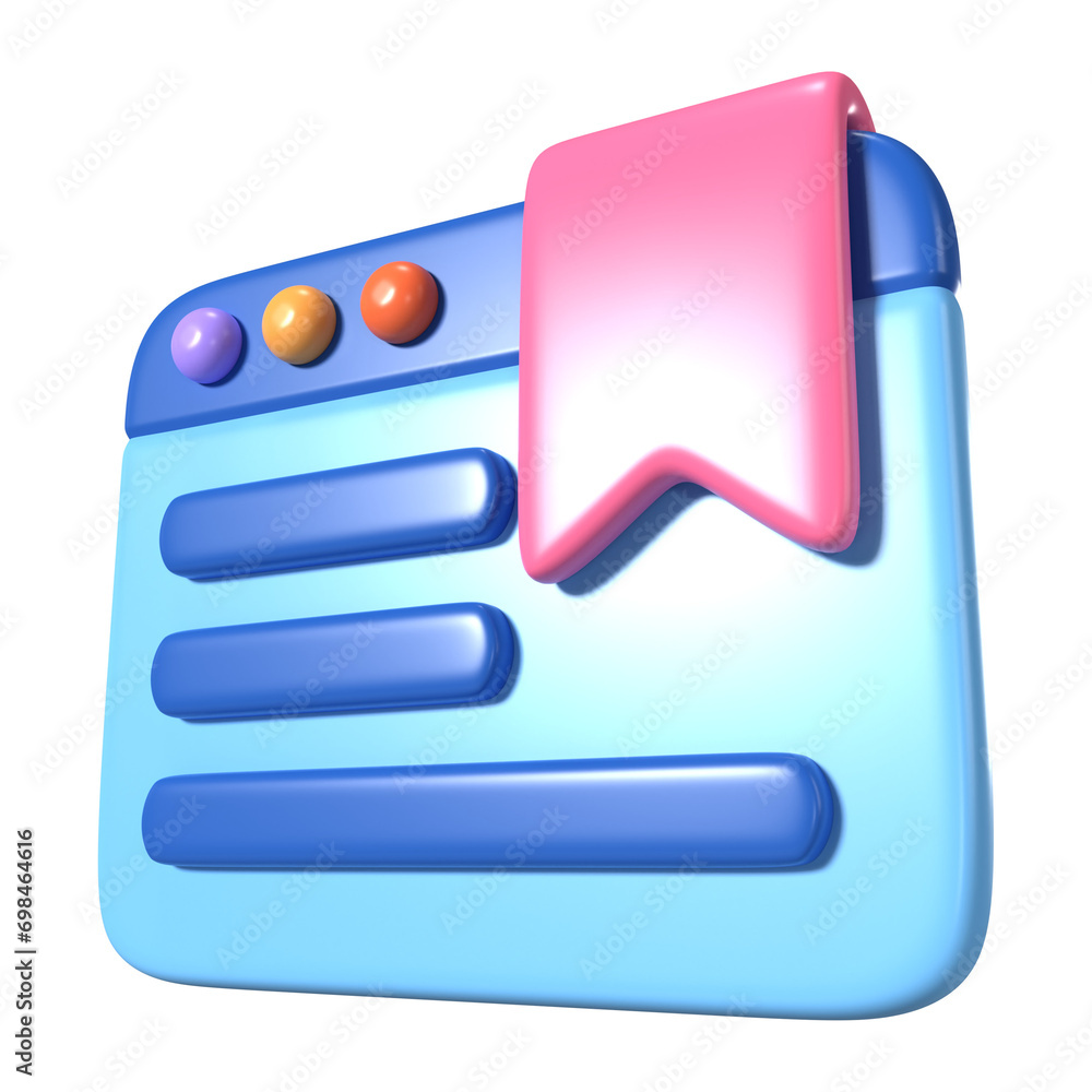 Bookmarks 3D Illustration Icon Bookmarks 3D Illustration Icon