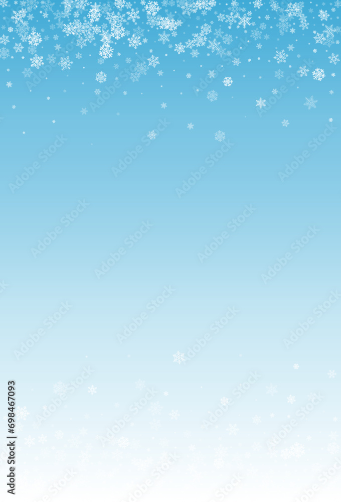 White Snowflake Vector Blue Background. Holiday