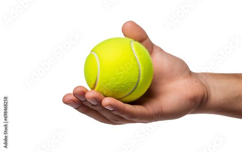 Individual with a Tennis Ball in Hand isolated on transparent Background