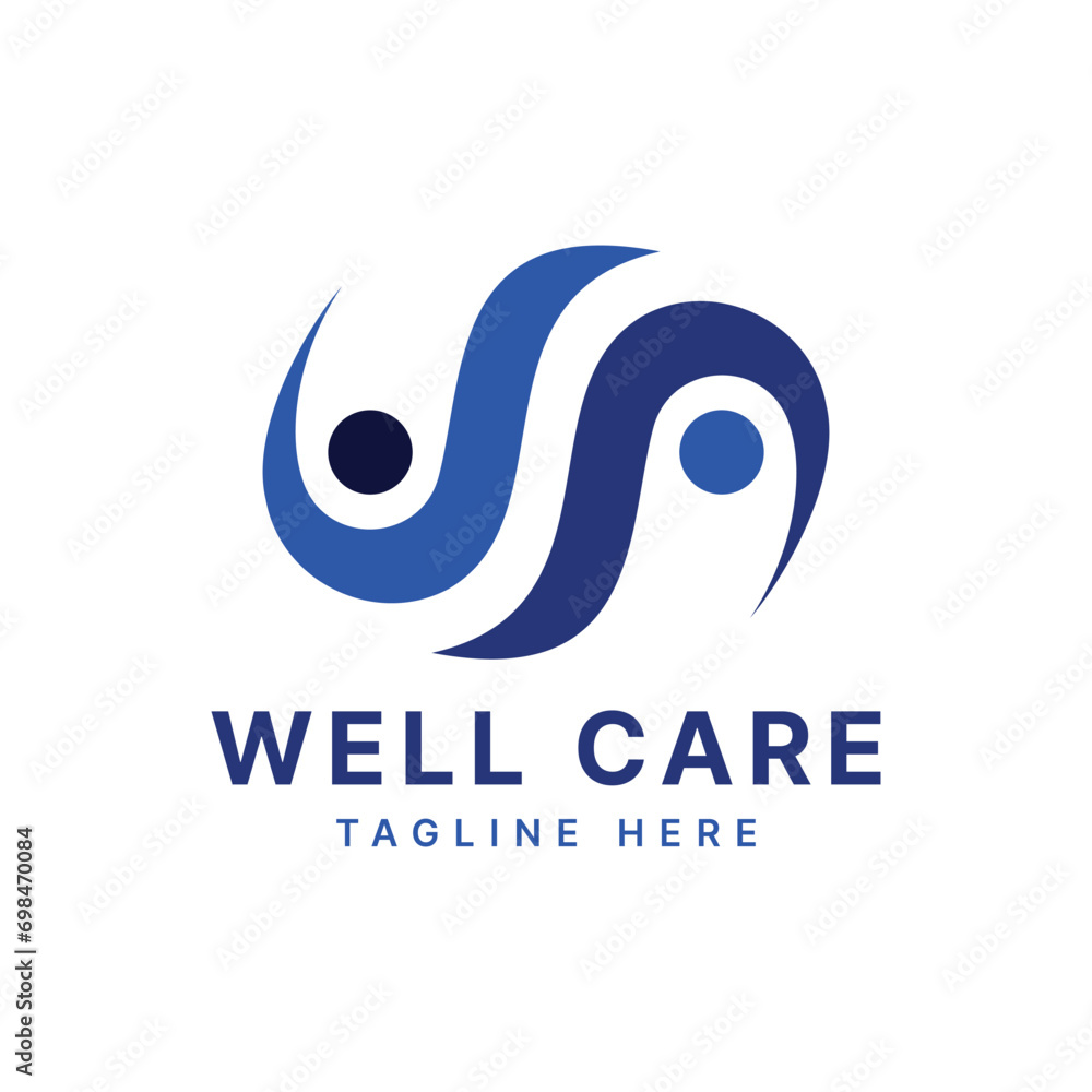 Fototapeta premium Well Care Logo design creative Modern concept People icon for wellness care community