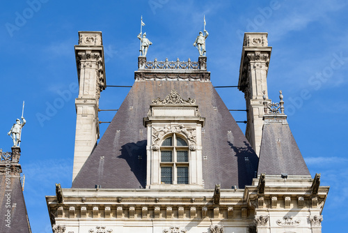 The town hall , in Europe, in France, in Ile de France, in Paris, Along the Seine, in summer, on a sunny day. photo