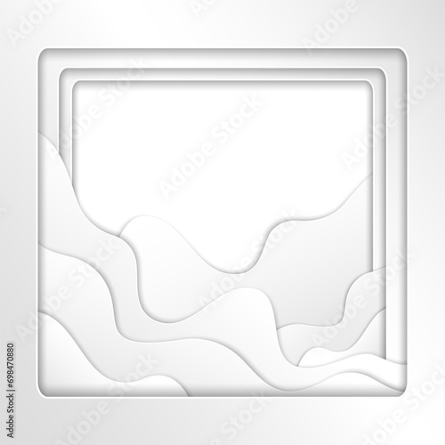 Modern paper abstract monochrome waves. A place to copy, a banner. The template for the design.