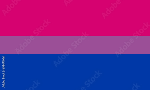 Bisexual flag, one of the sexual minority of LGBT community, Three solid horizontal bars: two fifths pink, one fifth purple, and two fifths blue