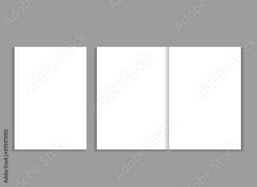 A4 magazine cover isolated on Gary background mock up, A4 Brochure, illustration vectors 