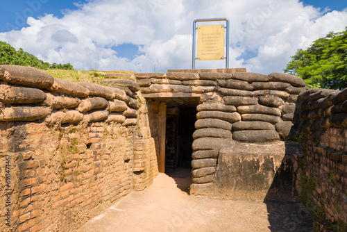 The trenches and bunkers of the Elianne 2 position, in Asia, Vietnam, Tonkin, Dien Bien Phu, in summer, on a sunny day. photo