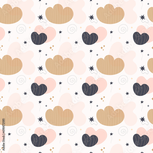 Bohemian baby pattern. Seamless baby pattern in boho style.