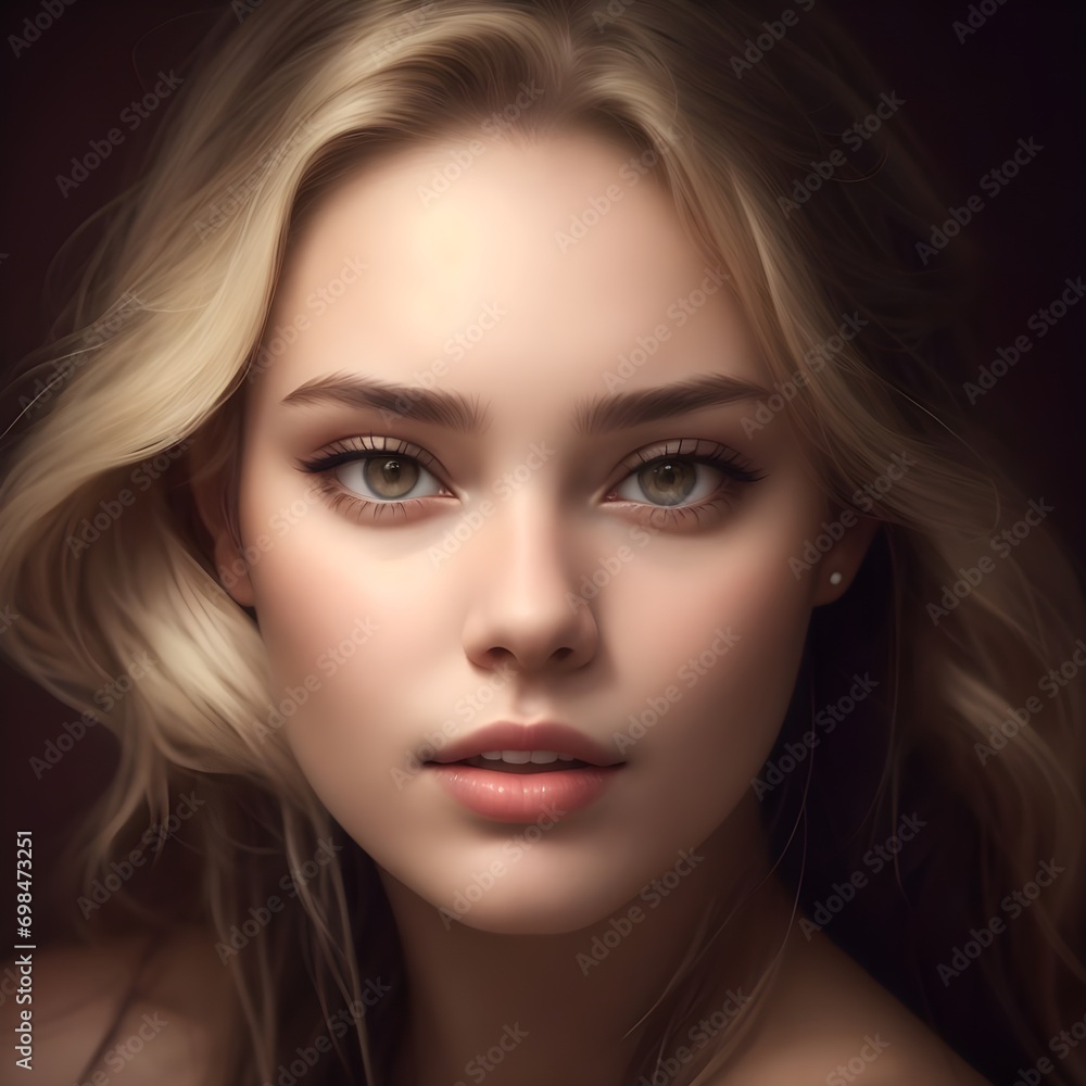 portrait of a woman with hair portrait of a woman with hair