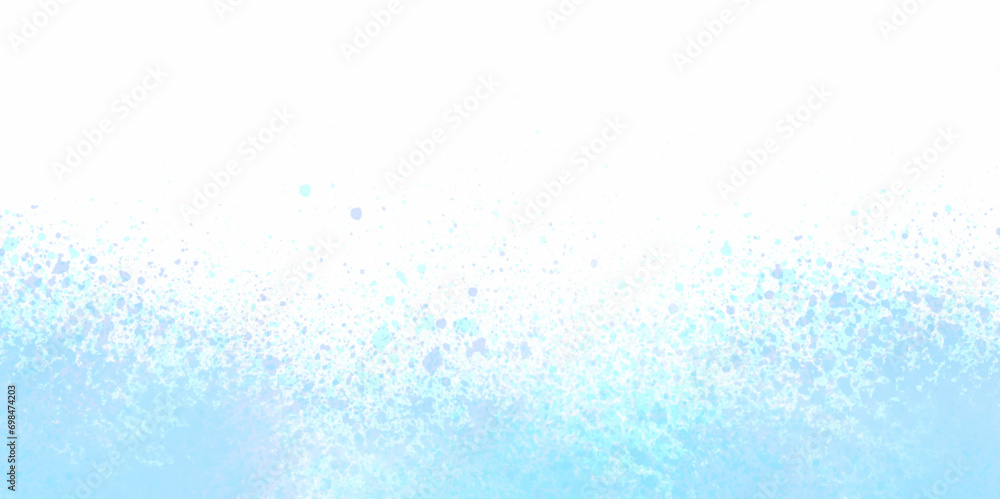 Abstract frame background drops of blue Light Blue, neon blue vector background with bubbles blue and white watercolor paint splash or blotch background with fringe grunge wash and bloom design - obrazy, fototapety, plakaty 
